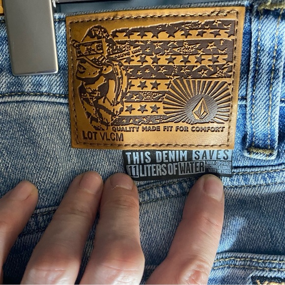 Volcom Vorta Slim Straight Jeans Mens 34x30 Medium Wash Skateboard 2000s - Picture 5 of 10